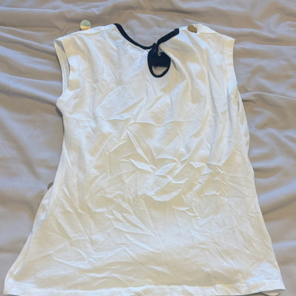Girls White  Top with Gold Polka Dots